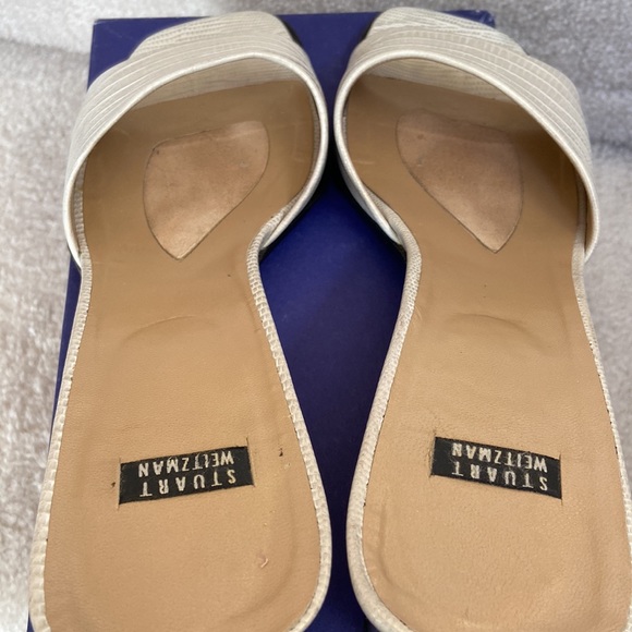 stuart weitzman snake embossed leather slides / mules - Picture 12 of 14